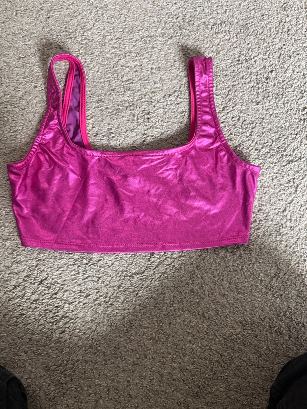 Rave *Scoop Neck Crop Bralette in Vibrant Fuchsia Pink